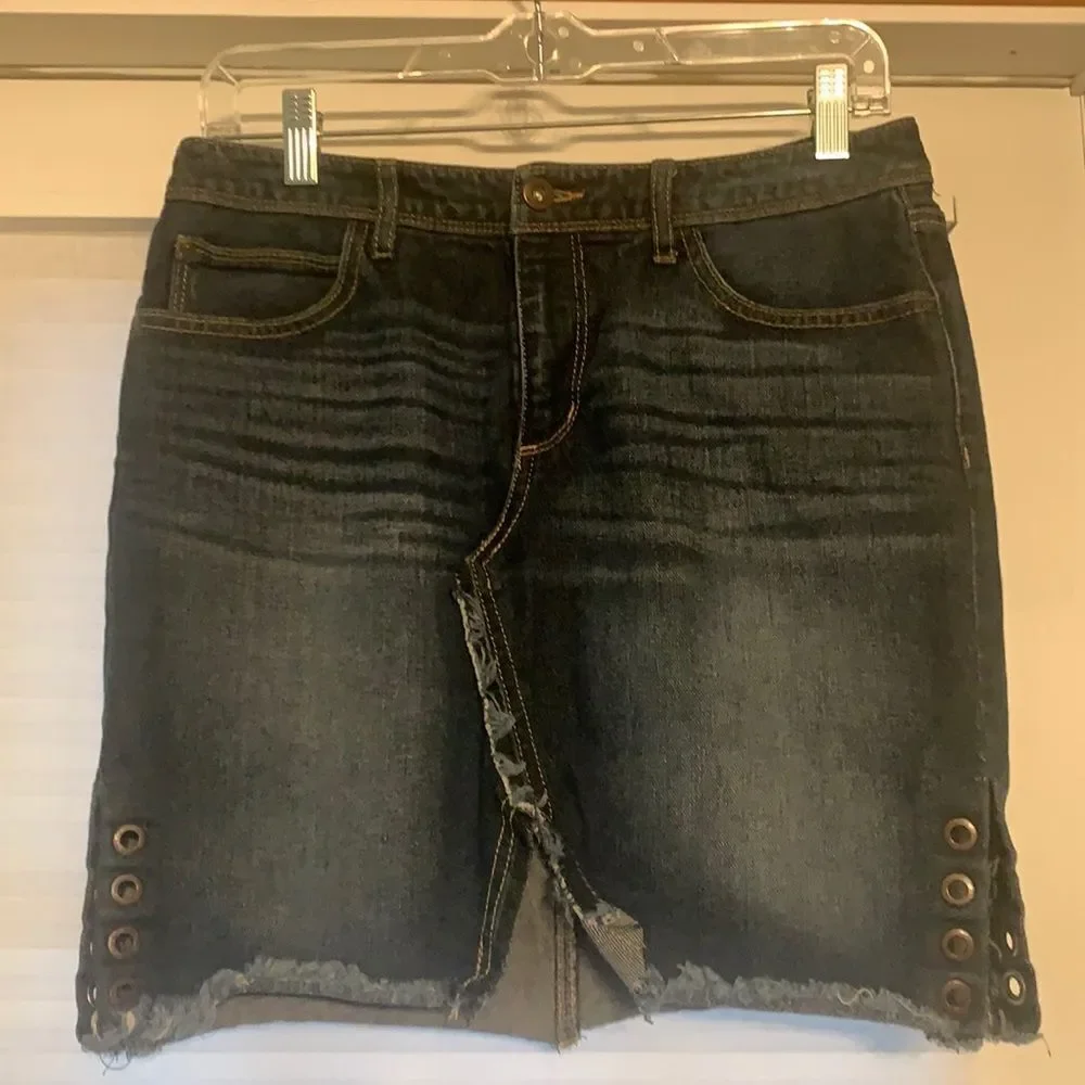 Jessica Simpson Adorn High Waist Denim Skirt Size 28‎ 30 4 / 6